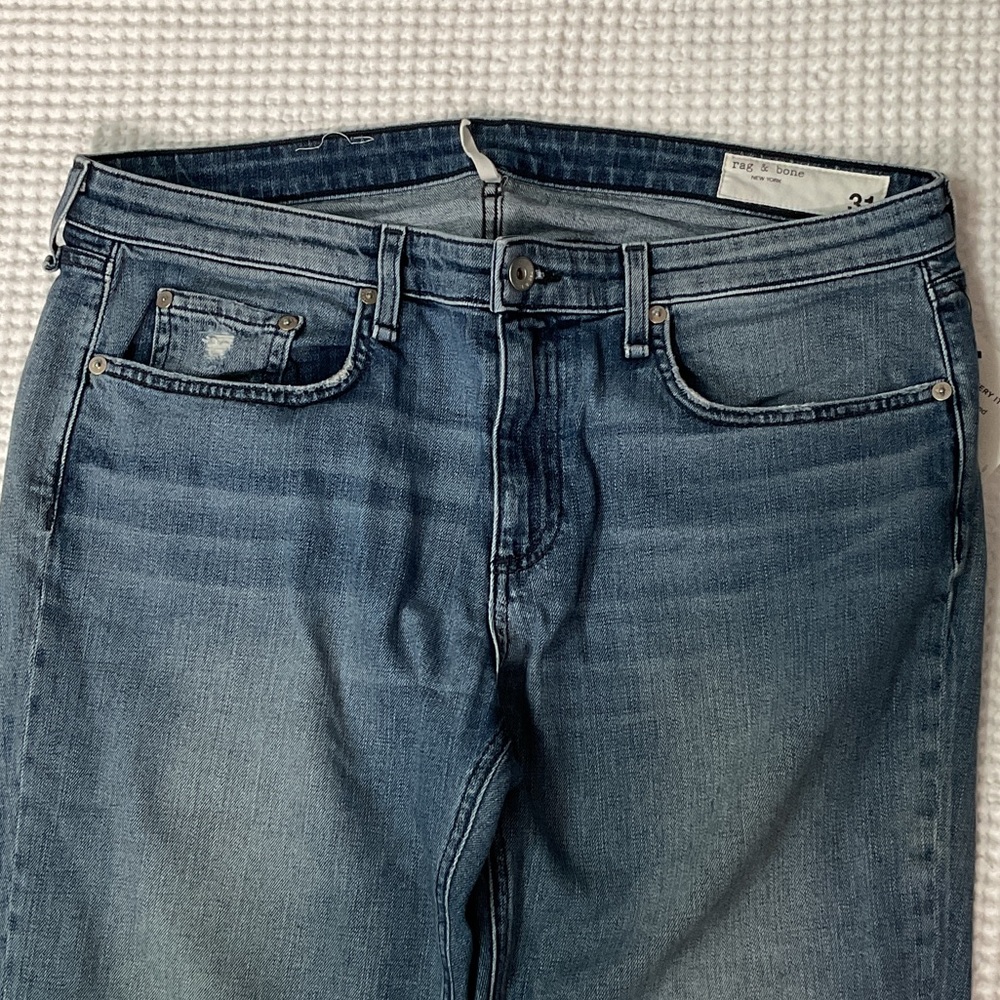 Rag & Bone Women's Blue Jeans Low-Rise Slim Boyfriend